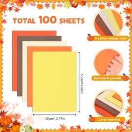 100 Sheets Fall Tissue Paper Orange Yellow Tissue Paper for Gift Bags Brown Gift Wrapping Paper Fall Color Tissue Papers for Crafts Wedding Birthday Baby Shower Holiday Party Decor, 14 x 20 Inch