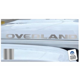 Decal Mods Jeep Gladiator Overland Hood Graphic Decal/Sticker fits Jeep Wrangler JL JT (2018-2024) Metallic Silver - CMS (Set of 2) | SJ8Y9