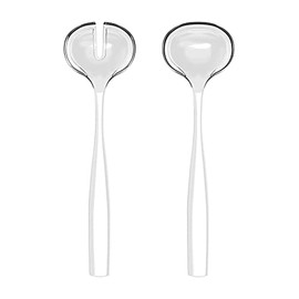 Guzzini Salad Servers 29730142 Two-Tone Transparent White Mother of Pearl Organic Plastic 28 cm