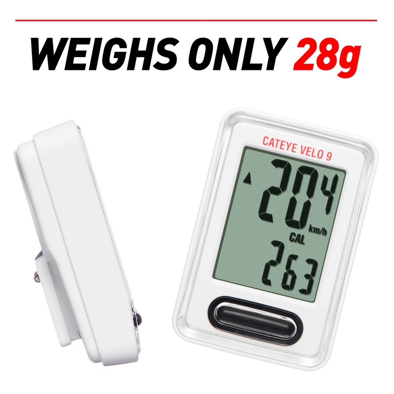 Velo 9 Wired Bike Computer (White)