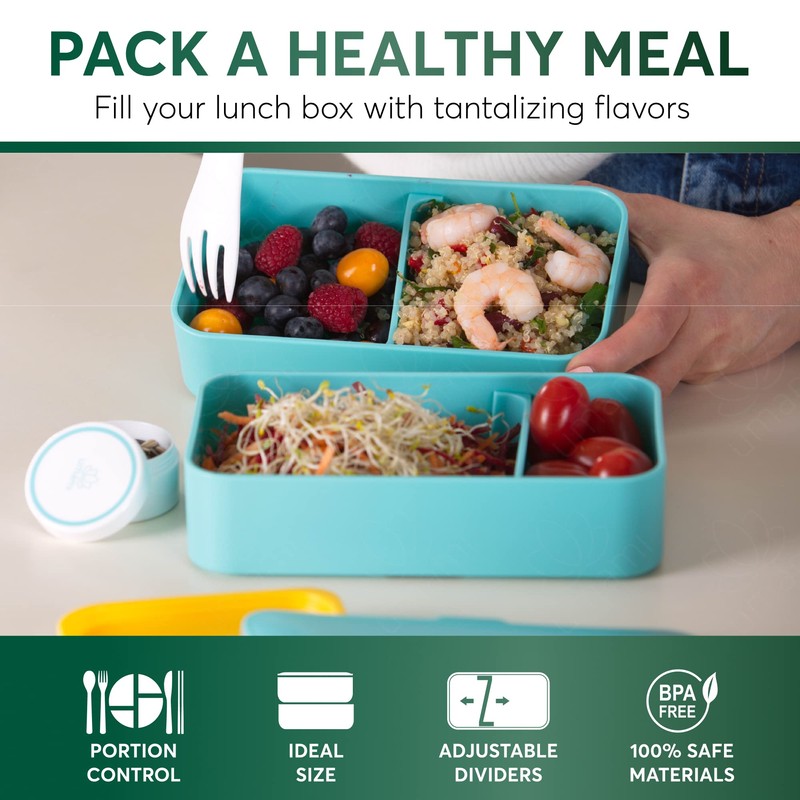 Umami All-in-1 1.2 L Bento Lunch Box Adult with Cutlery,