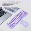Keyboard Mouse Combo 2.4GHz Wireless Cute Retro 68 Round Keycaps