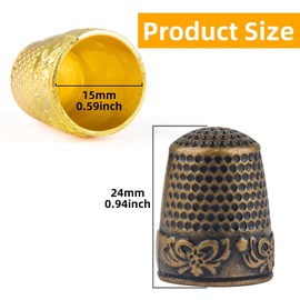 6 Pcs Metal Thimbles for Hand Sewing, Metal Sewing Thimbles, Metal Sewing Fingertip Protectors Thimbles, Thimbles Pad Guard Cover Quilting Craft Accessories for Knitting Needlework DIY Tools