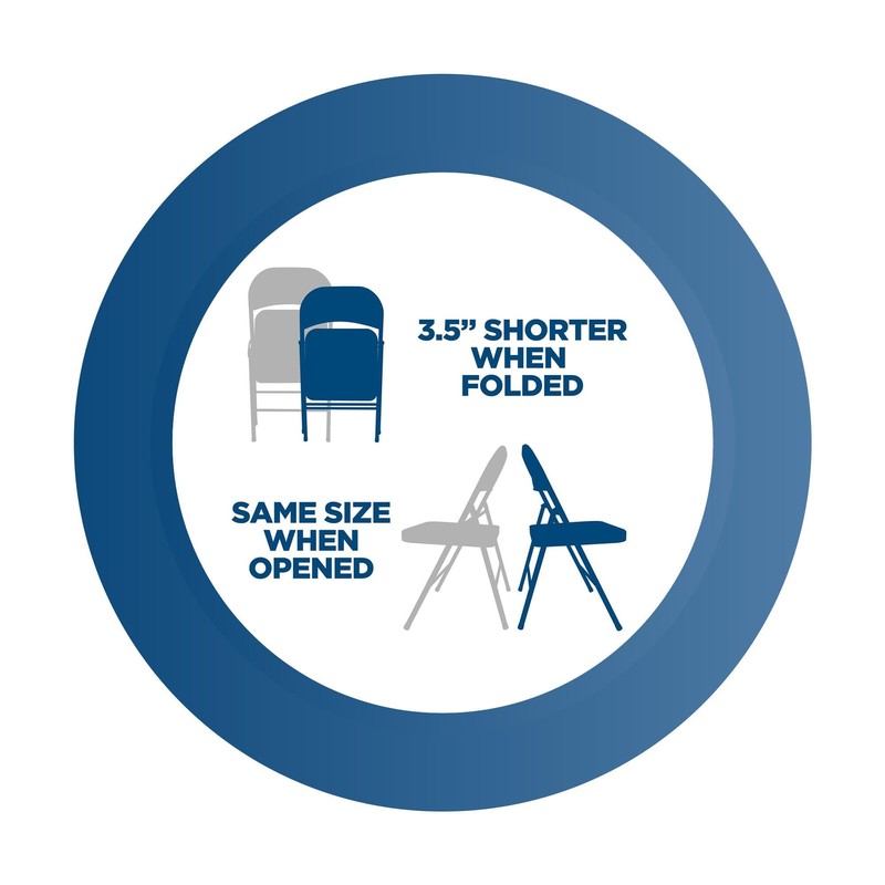 COSCO SmartFold Vinyl Folding Chair, 4-Pack, Black