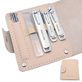 ZHIYE 10 Pcs Manicure Pedicure Kit, Stainless Steel Nail Clippers Set Professional Nail Grooming Tools with Case for Men Women (Space Silver)