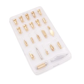 VOANZO 23PCS Wood Burning Pen Tips Stencil Set Soldering Pyrography Working Carving Embossing Carving Iron Metal Burning Pen Tips for Woodburning Tool
