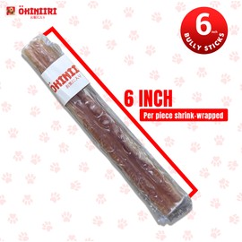 OKINIIRI Premium Bully Sticks Shrink Wrapped 6 inch 10 Pieces Box.