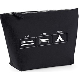 Hippowarehouse Eat sleep camp printed make up cosmetic wash bag 18x19x9cm
