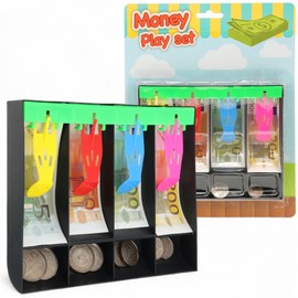 MIJOMA Play Money Set with Cash Drawer - Euro Notes & Coins, Cash Drawer 17 x 2 x 13.5 cm, Educational Game for Grocery Shop & Nursery