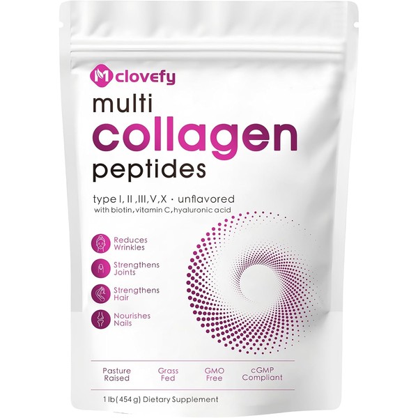 Polvo de péptidos de colágeno múltiple, 16 oz - Suplemento