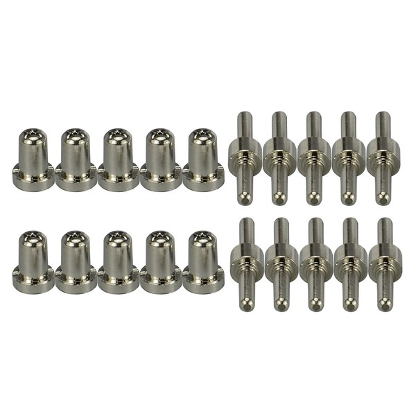 Nickel-Plated Plasma Cutter, Long Nozzle & Tip (Extension), CUT-30, CUT-40, CUT-50 Cutter, Consumables 20 Pieces