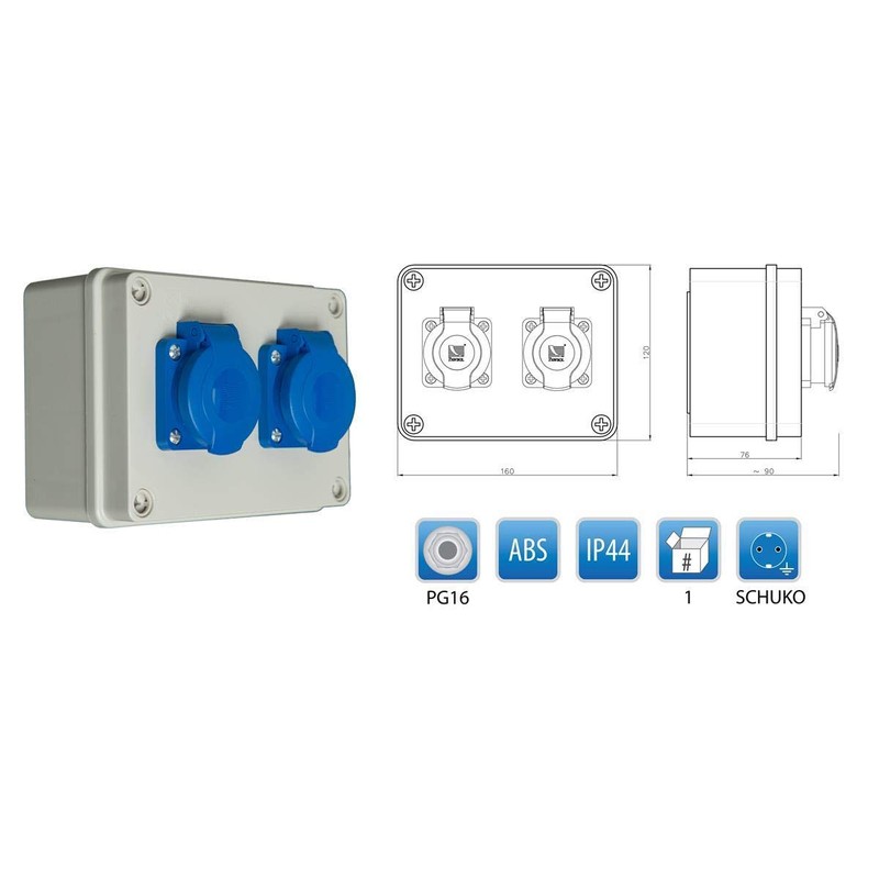 Model Power Distributor – Small Distribution Board/Wall 2-Way Splitter 2x