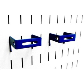Wall Control 2in x 2in C-Bracket Slotted Metal Pegboard Hook Pegboard and Slotted Tool Board – Blue