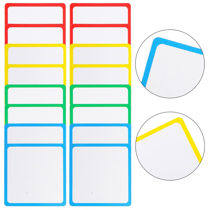 jojofuny 16pcs Square Magnetic Blank Cards Magnetic Name Plates for