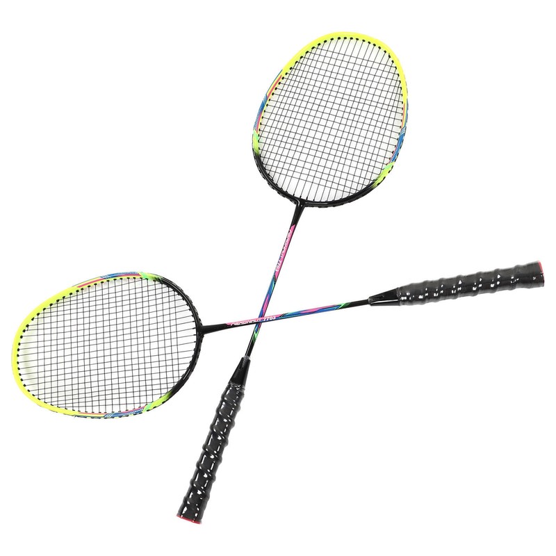 1 Pair Green Badminton Racket Set Fashionable Lightweight Comfortable Grip