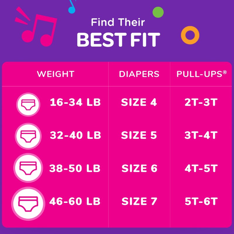 Pull-Ups Girls' Potty Training Pants, Size 5T-6T Training Underwear (50+