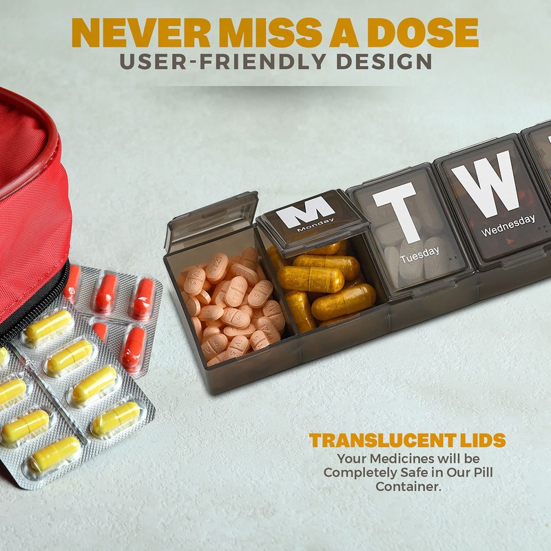 Weekly Pill Organizer - (Pack of 2) Extra Large Vitamin