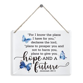 Christian Acrylic Sign, Religious Home Decor, Decorative Acrylic Hanging Sign, Bible Verse Jeremiah 29:11 Sign, For I Know the Plans I Have for You Sign, Ready to Hang or Lean, Christmas Gift