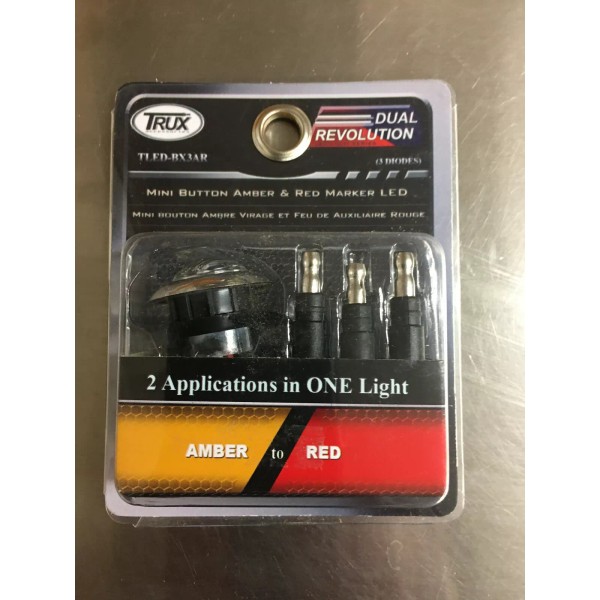 TRUX TLED-BX3AR 3/4" Dual Revolution Amber Marker to Red Auxiliary