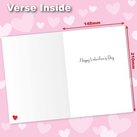 Valentines Card. Hedgehugs Design. Eco-friendly. 4pp A5 size. Valentine's Card with Red Envelope. Verse inside. Printed and Packed in UK.