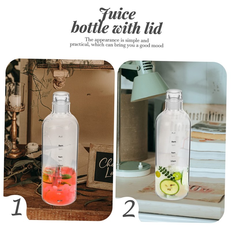 Mipcase Large Capacity Transparent Plastic Water Bottle with Scale Leak