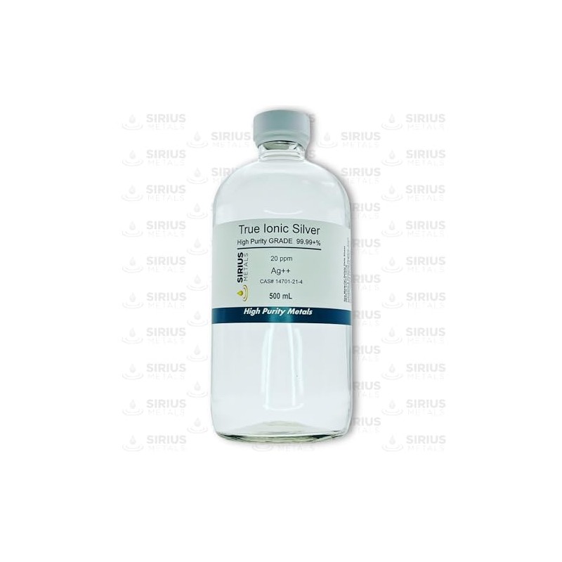True Free Ionic Silver - 20 ppm: 500mL in Clear