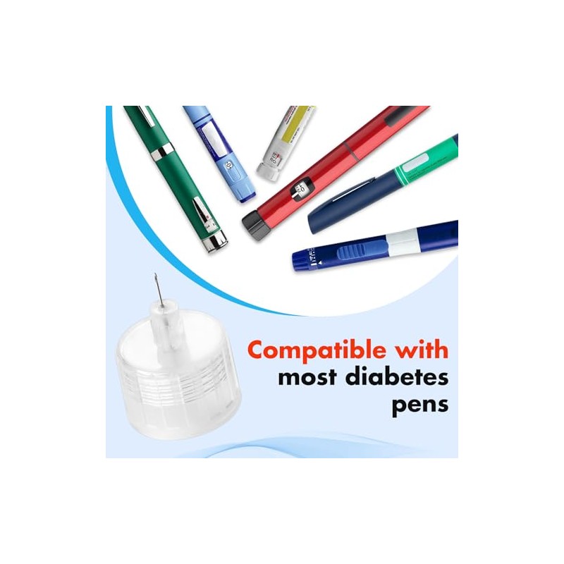 Pen Tips 32G x 5mm(3/16") ，Universal Fit, Sterile，Ultra-Thin Wall Technology.