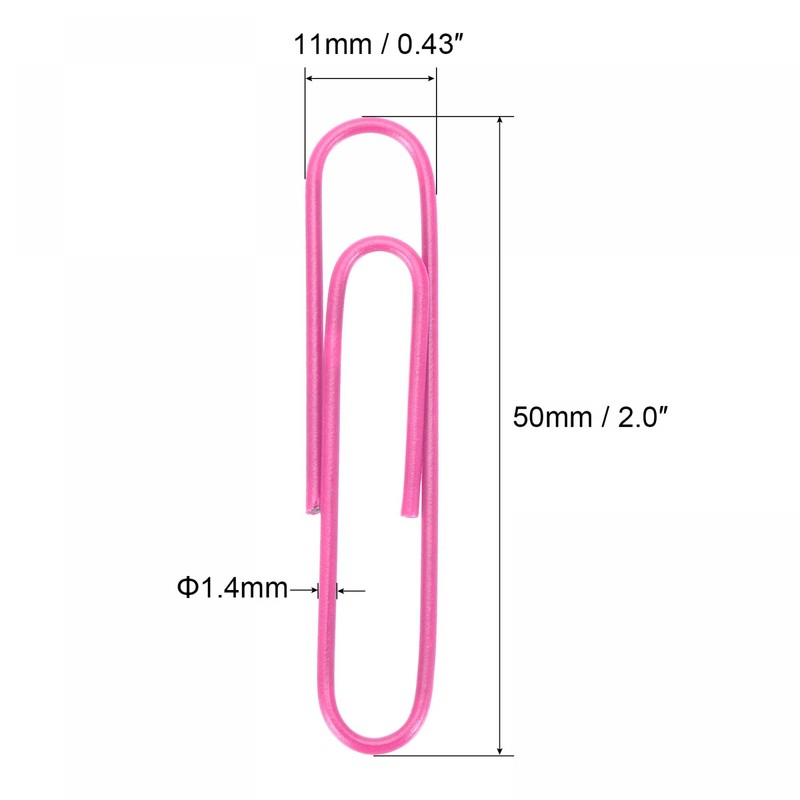 sourcing map Paper Clips Medium Size 2 Inch Vinyl Coated