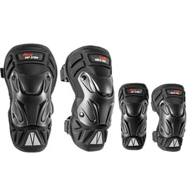 Karell Knee Protector, Motorcycle Knee Shin Protector, Shock Absorption, Knee Elbow Protector, Breathable Elbow Protector, Unisex, Adjustable Knee Shin Protector, Climbing, Work, Outdoor (2 Pieces