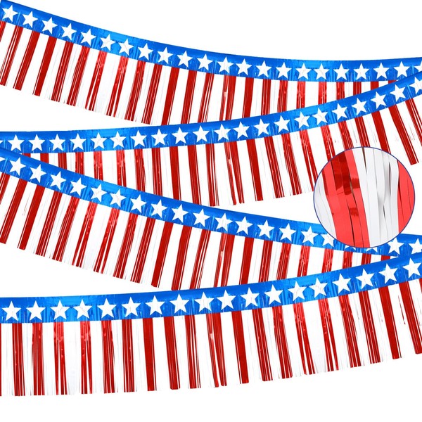 SEPGLITTER 4th of July Decorations 49ft Red White and Blue