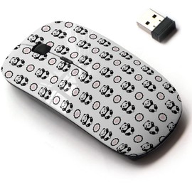 2.4G Wireless Mouse with Cute Pattern Design for All Laptops and Desktops with Nano Receiver - Cute Cartoon Panda