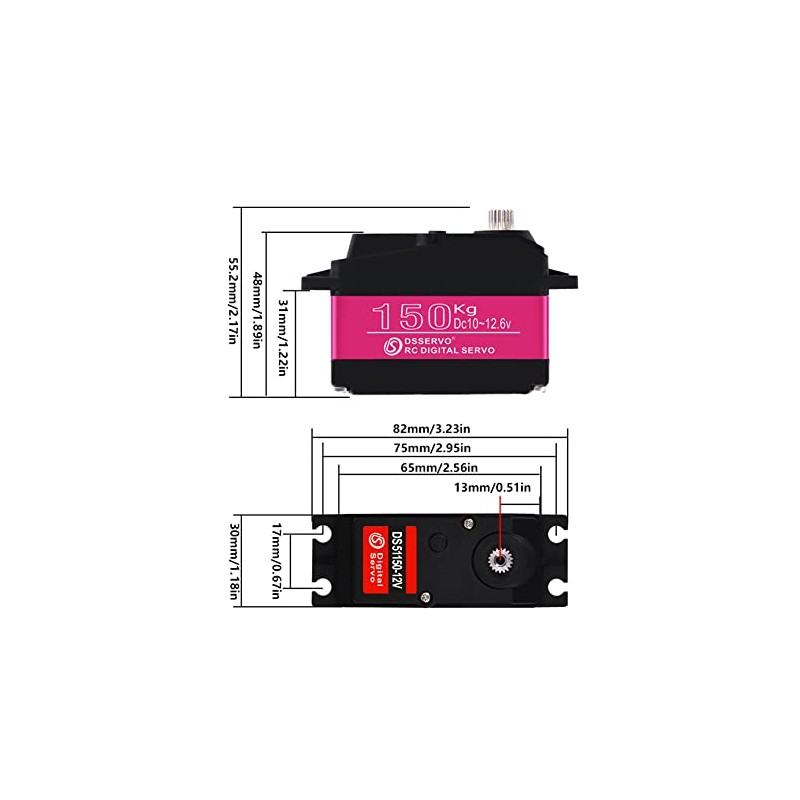 ANNIMOS 150kg High Torque RC Steering Servo Motor 10V~12.6V HV