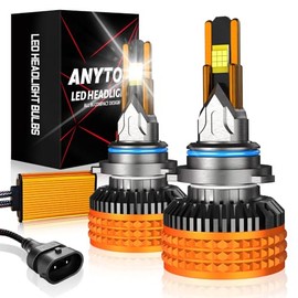 9006 HB4 LED Faros para Delantero, 400W 40000LM 1000% Brillo Focos, 6500K Blanco Kits de Conversión,Luz Alta y Baja Luces Antiniebla 2 Unidades