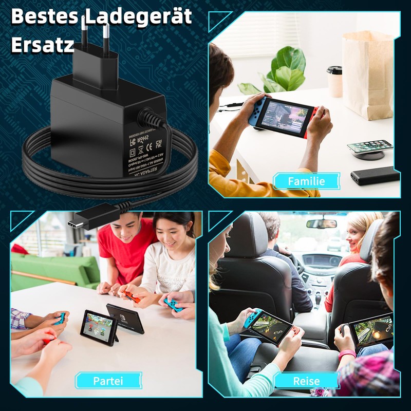 Etssembo 39W Netzteil für Switch 15V 2.6A Ladegerät für Switch/Switch