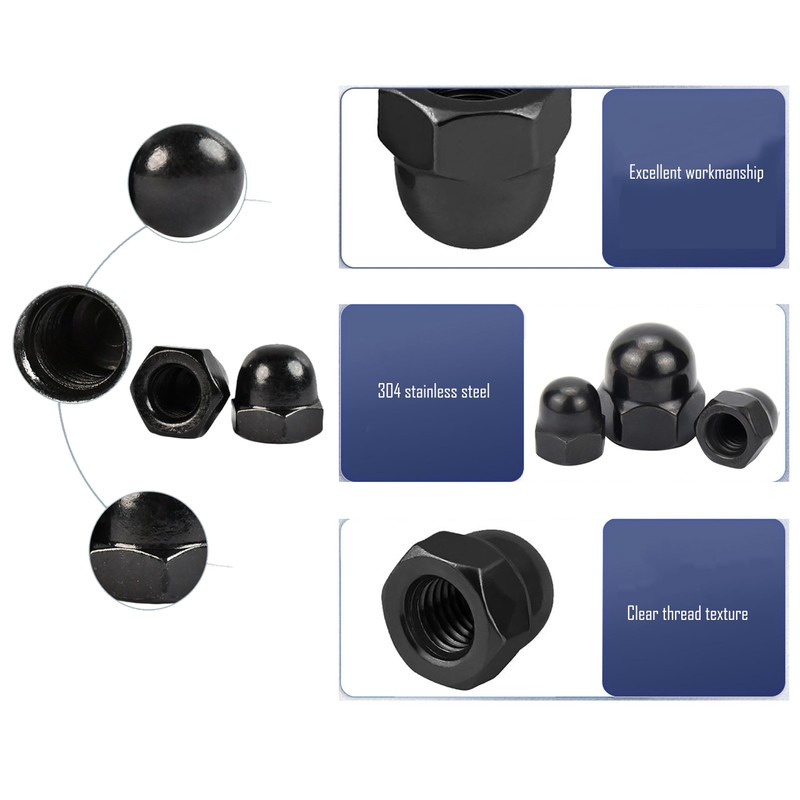 SCXCLY 25pcs Acorn Cap Nuts, M6 Thread Dia Acorn Cap