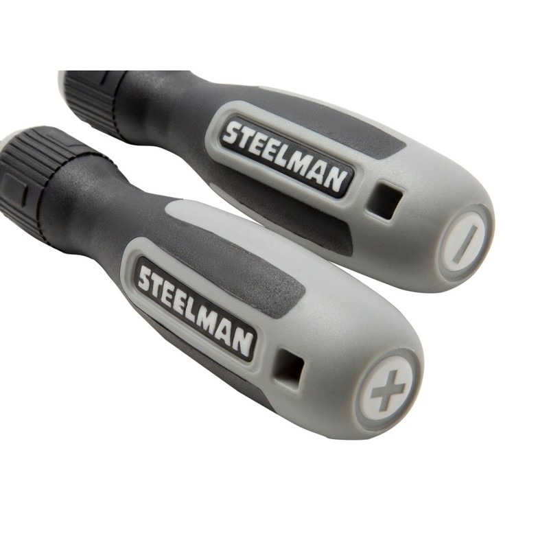 Steelman 8-Piece Diamond Tip Screwdriver Set, Variety of Slotted and