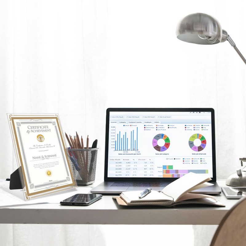 GraduatePro Gold A4 Glass Certificate Photo Frame Diploma Document Picture