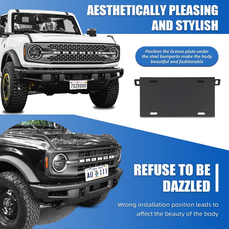 LINKCRO Front License Plate Frame for Ford Bronco, Aluminum Alloy