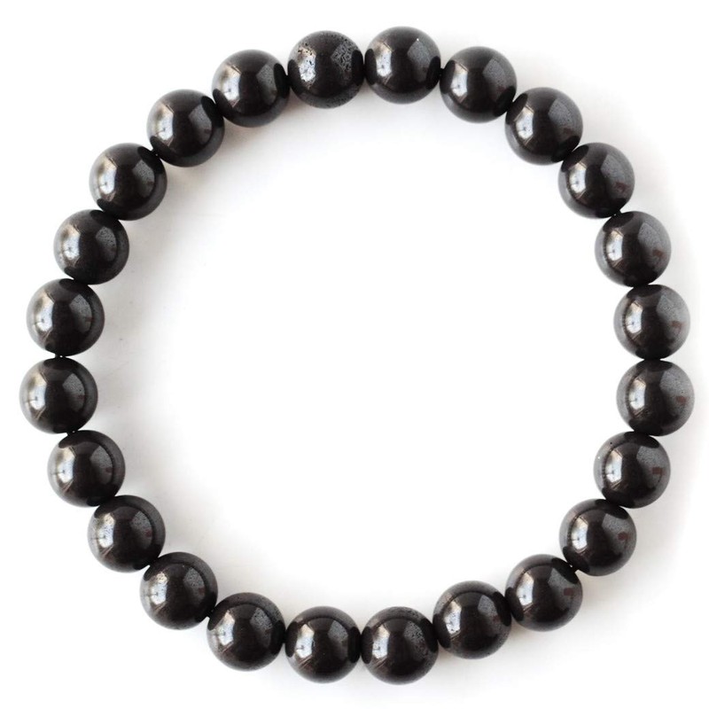 Gold Stone Black North Stone Bracelet, 0.3 inches (8 mm),