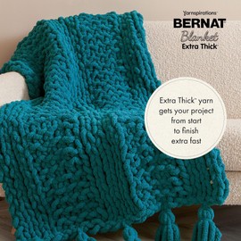 Bernat Blanket Extra dickes Garn in Nebelblau, 1 Packung mit 598,74 g, 100% Polyester, 7 Jumbo, 72 Meter zum Stricken, Häkeln, Basteln und Amigurumi, grobes Chenille-Garn