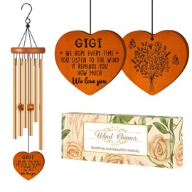 Gigi Gifts for Grandma, Gift for Gigi Wind Chimes, Birthday, Retirement, Thanksgiving, from Grandchildren Grandkid, Best Grandma Gift