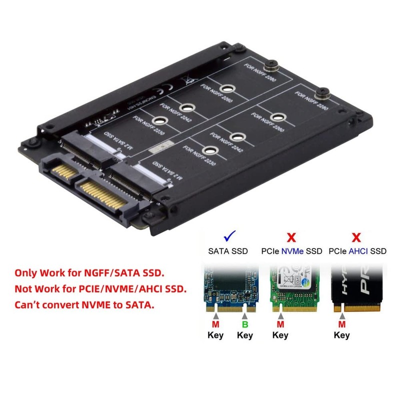 cablecc Dual NGFF B+M Key M.2 SSD Card JOBD Raid0