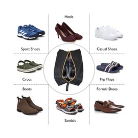 Ecoright Shoe Bags for Travel, Set of 2, 100% Recycled Water-Resistant Zipper Pouch Bags, Shoe Bags for Storage, Travel Essentials for Men & Women (Pack of 5), e04 (set 1)-pack of 5, Travel accessory