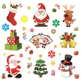 BJ-SHOP Christmas Window Stickers Christmas Window Wall Stickers for Christmas Window Display 10 Sheets