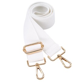 S&loyoe Solid Color Purse Straps Replacement Crossbody Bag Strap Adjustable Wide Guitar Straps for Handbags 1.5inch (Pure white gold)