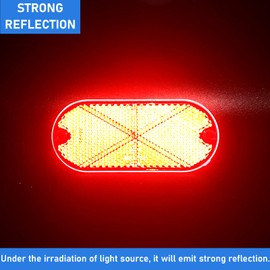 Reflector Self Adhesive Oval 114X50mm Safety Waterproof Stick on for Driveway Mailbox Trees Fender Trailer