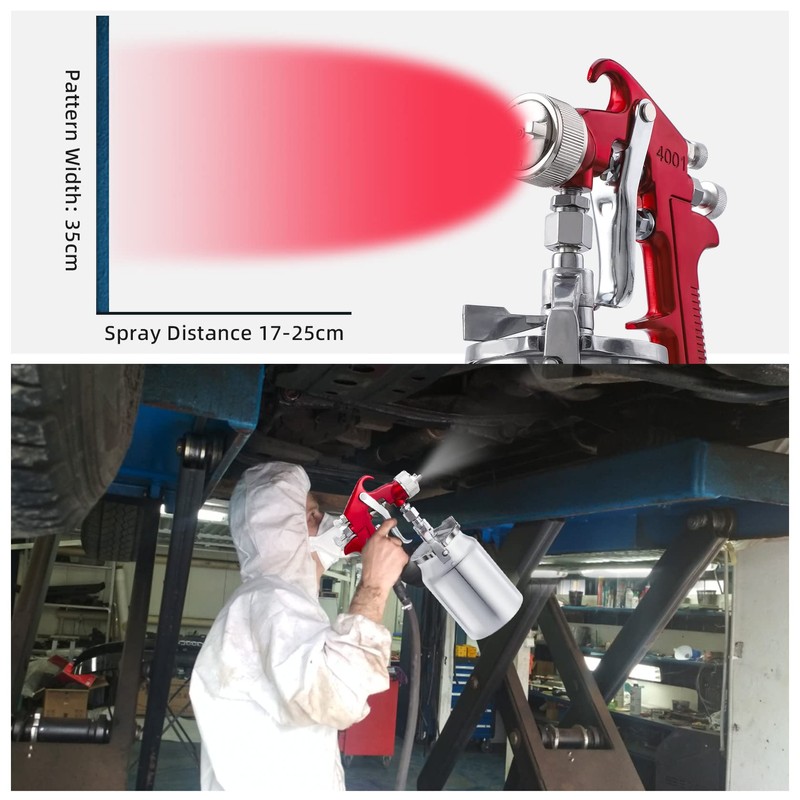CarBole Suction Paint Sprayer Gun - 1000cc Capacity Cup with