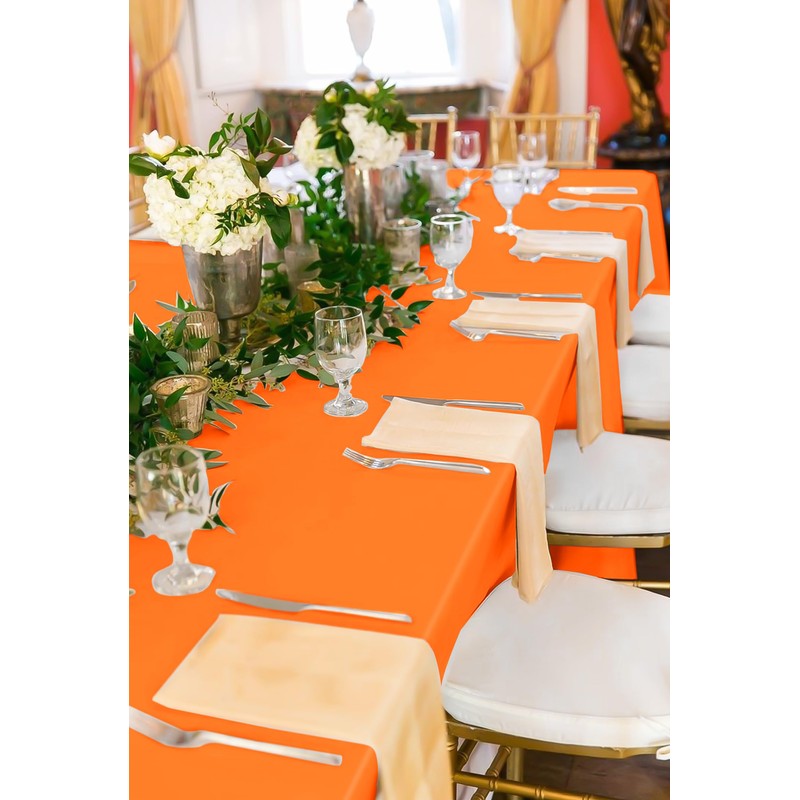10 Pack 60 x 102 Inch Tablecloth, Orange Tablecloth for