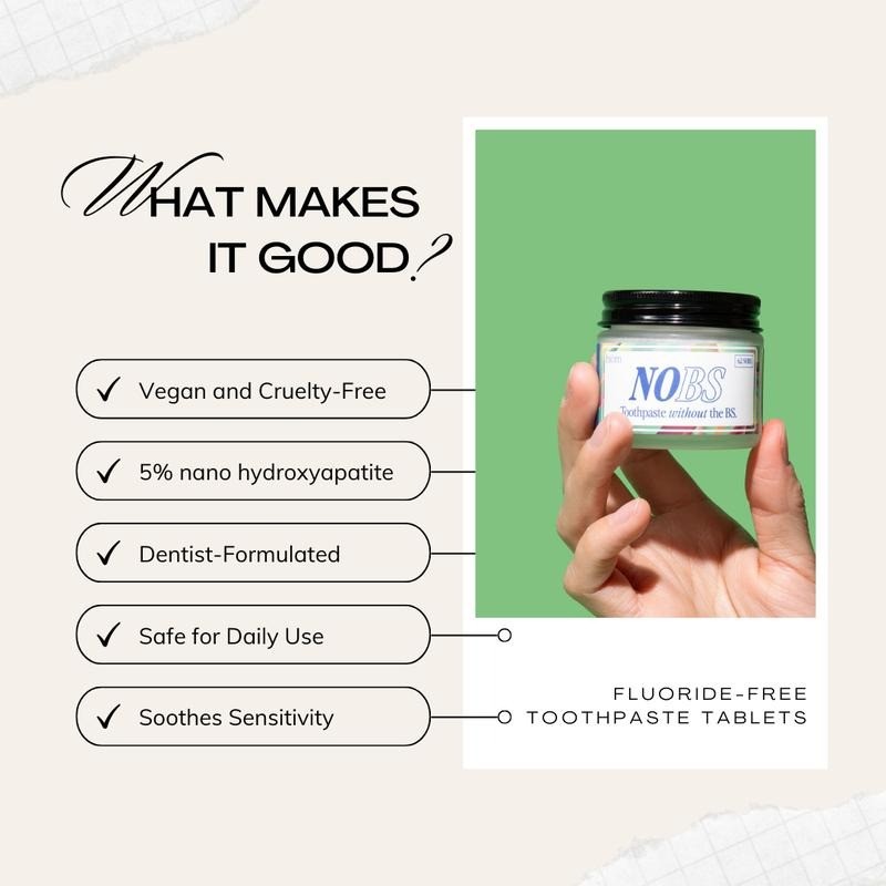 NOBS Toothpaste Tablets – Fluoride-Free, Plastic-Free, Eco-Friendly Travel Toothpaste with