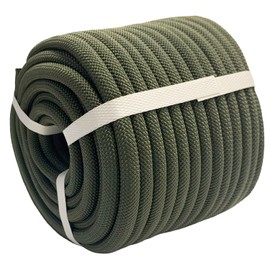 YUZENET Braided Polyester Arborist Rope (3/8 inch X 100 feet) High Strength Bull Rope for Tree Work Truck Securing Camping Swing, ArmyGreen